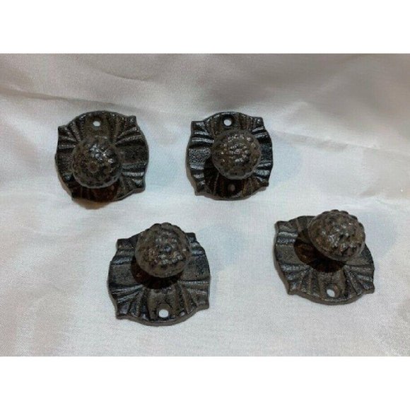 Four (4) Drawer Pulls Vintage Cast Iron Drawer Knob 2 1/4" wide Base 0170-0062 - Picture 3 of 12